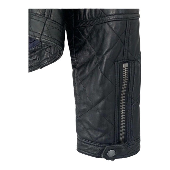 COPY - Burberry Quilted Leather Moto Jacket In Black Medium - Picture 5 of 11